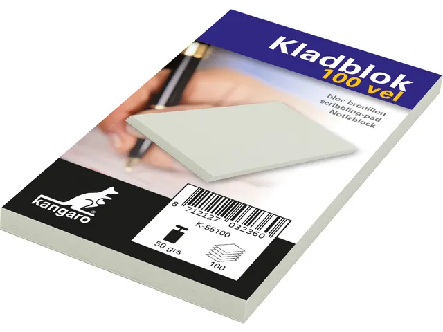 Bloc brouillon Kangaro 6,75 x 11cm 100 feuilles 20 pièces