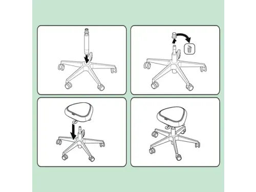 Zitkruk Leitz Ergo met wieltjes en wiebelkussen 600x470x600mm zwart