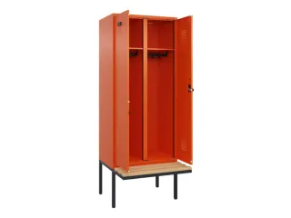 locker met bank,voor scheiding van kleding,HxBxD 2120x800x815mm,2vak - 1
