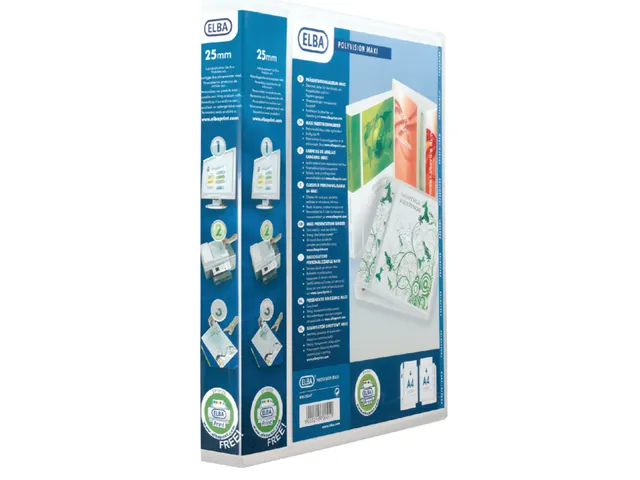 Presentatieringband Polyvision Maxi A4 XL 4 D-rings 25mm transparant