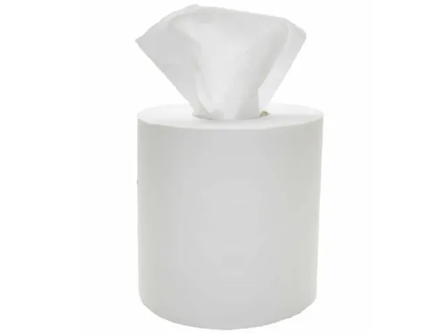 Handdoekrol Wit Midi Coreless cellulose 1-laags 19cmx300m 6 rollen