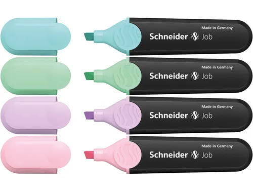 Markeerstift Schneider Job pastel kleur ass. etui a 4st.