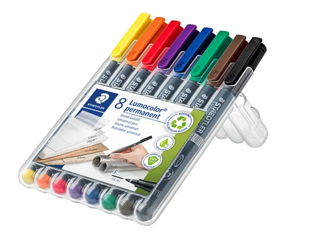 Viltstift Staedtler OHP Lumocolor 318 Fijn 0.6mm Assorti 8 stuks