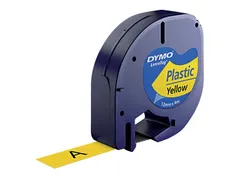 Labeltape Dymo Letratag 91202 plastic 12mm zwart op geel S0721620