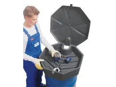 trechter,v. 200l vat,HxØ 190x690mm,m. deksel