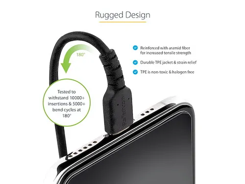 50cm USB A naar Lightning Kabel, Zwart, MFi Gecertificeerd