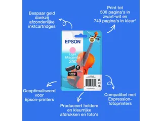 Inktcartridge Epson 250 T16N64 licht rood - 2