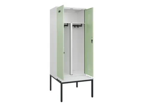 PBM-locker met bank,HxBxD 2120x800x815mm,2vak,vak B 400mm