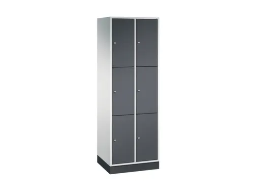 lockerkast,RAL 7035/RAL 7021,HxBxD 1950x620x500mm,2x3vakken,cil.-slot
