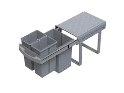 Inbouwafvalbak 15+8+8 liter Grijs