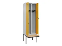 locker met bank,voor scheiding van kleding,HxBxD 2120x600x815mm,2vak
