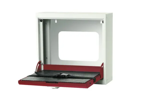 hangkast,v. laptops,HxBxD 410x500x150mm,klapdeur,slot,romp RAL7035