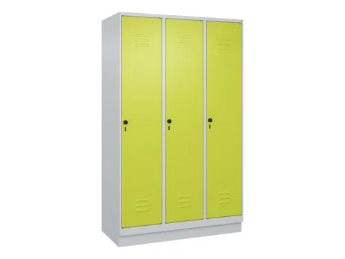 locker,HxBxD 1950x1200x500mm,3vak,vak B 400mm,draaigrendel,sokkel