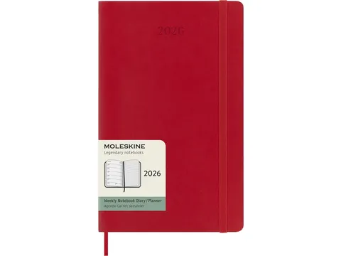 Agenda 2026 Moleskine Weekly Planner 7dag/1pagina Large Scarlet Rood