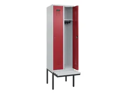 locker met bank,HxBxD 2120x600x815mm,2vak,vak B 300mm,cilinderslot