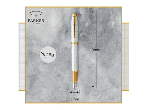 Vulpen Parker IM Premium Pearl Lacquer GT Finish Fijn Blauwe inkt