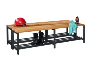 dubbele zitbank,LxD 1500x740mm,houten lijst beuken,onderstel RAL7016 - 2