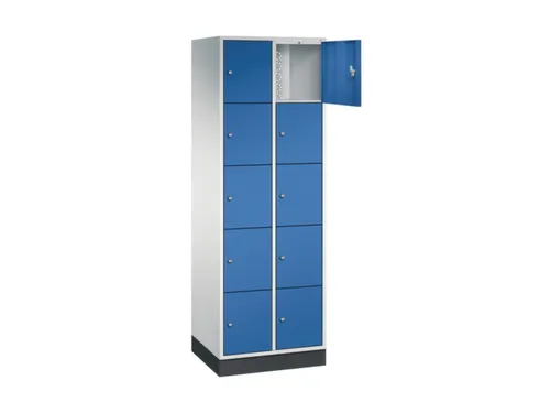 lockerkast,RAL 7035/RAL 5010,HxBxD 1950x620x500mm,2x5vakken,cil.-slot