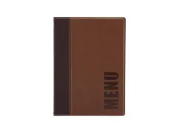Menukaart Securit Trendy A5 2 tas bruin lederlook