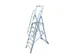 verrijdbare treden-platformladder eenzijdig 7treden stand H 1 65m