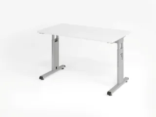 bureau,HxBxD 650-850x1200x670mm,blad wit,C-voet zilverkleurig - 1