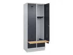 locker met bank,HxBxD 1950x800x815mm,2vak,vak B 400mm,cilinderslot