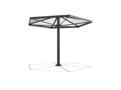 rokersparaplu,zeshoekig,HxBxD 3046x3448x3448mm,dak polycarbonaat