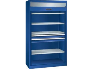 zwaarlast-roldeurkast,HxBxD 1950x1100x641mm,4xStalen bodem,lak RAL5005 - 3