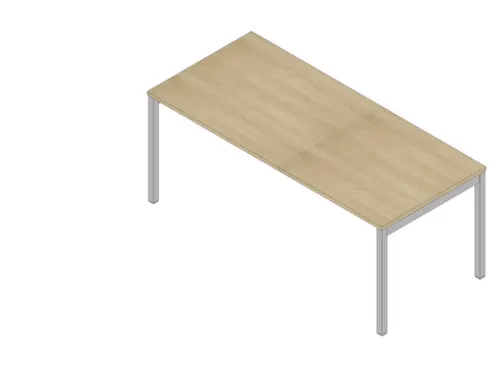 bureau HxBxD 730x1800x800mm blad eiken 4-voeten aluminium