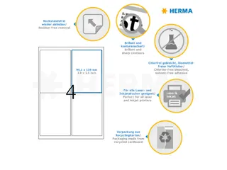 HERMA 10019 Verwijderbaar Adresetiket A4 99,1x139mm Wit 100 stuks - 3