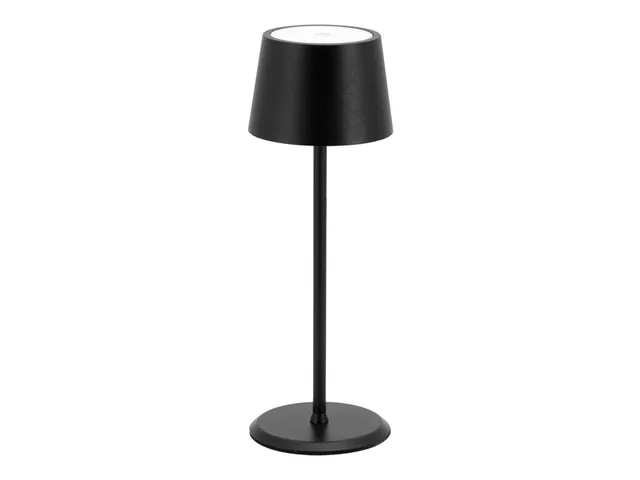 Lampe de table Securit MonteCarlo LED rechargeable dimmable noir