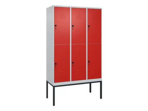 dubbeldekse locker,HxBxD 2120x1200x500mm,3x2vak.,vak B 400mm