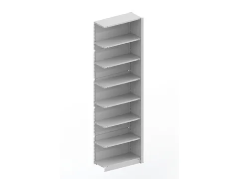 kantoorstelling aanbouwveld HxBxD 2550x756x335mm 7 OH Stalen Ral7035