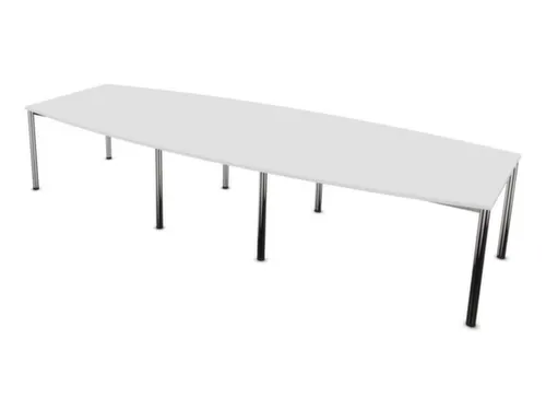 vergadertafel,HxBxD 740x3600x1400mm,vatvormig,Bl-wit