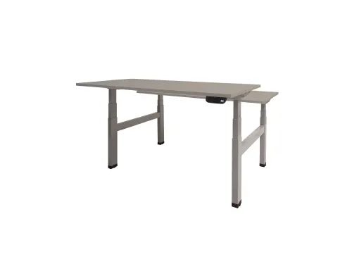 Dextro Plus Duo Zit-sta Bureau Elektrisch 140x80 Licht Grijs 25mm Alu