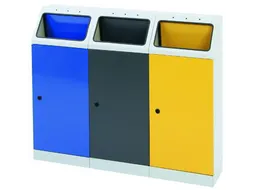 Afvalverzamelstation 3x45 Liter Romp Ral7035 Ral 5010/ral7016/ral1003