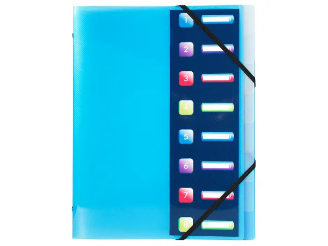 Sorteermap PP CRYSTAL 8 vak ass