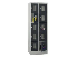 lockerkast,HxBxD 1850x600x500mm,2x5vakken,RAL7035,front RAL7016 - 2