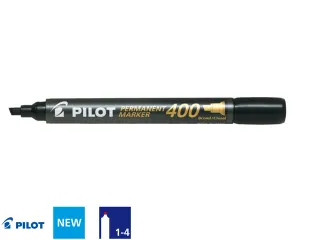 Pilot Permanent Marker 400 Brede Schuine punt Zwart - 2
