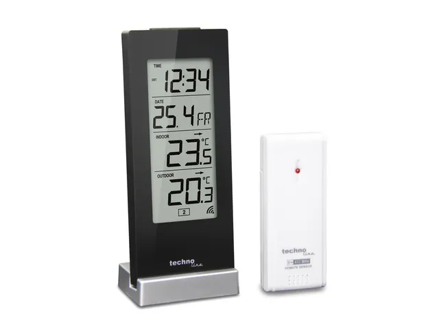 Weerstation Technoline WS 9767 64x165x45mm hoogglans zwart/zilver met