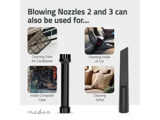 Handstofzuiger / luchtblazer Nedis 90W oplaadbaar zwart - 7