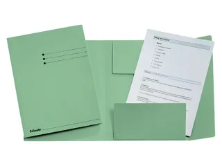 Dossiermap Esselte A4 3 kleppen manilla 275gr groen - 1