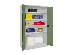 Ruime Vouwdeurkast 1950x1200x400mm 4legborden Ral7035 Front Ral6011