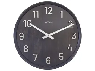 Grote wandklok - 50cm- Stille klok - Walnoot - zwart - NeXtime "Precio - 1