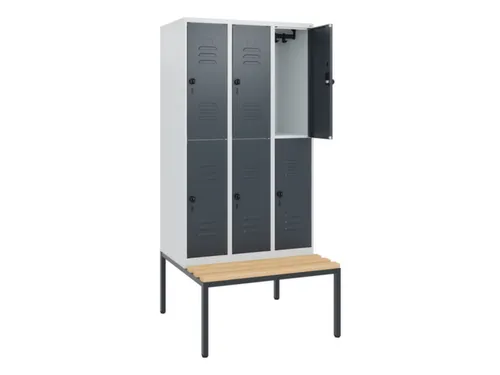 Dubbeldekse dekenkist,HxBxD 1950x900x815mm,3x2vak.,vak B 300mm