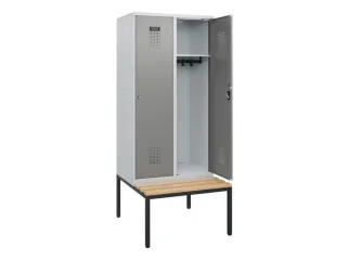 locker met bank,HxBxD 1950x800x815mm,2vak,vak B 400mm,cilinderslot - 1