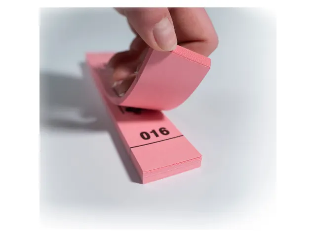 Garderobeblok 50 tickets 20x3 roze