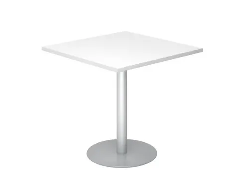 vergadertafel,HxBxD 745x800x800mm,vierkant,schotelvoet zilverkleurig