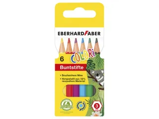 kleurpotlood Eberhard Faber 9 cm etui a 6 stuks assorti kleuren - 1