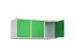 opzetkast,v. locker,3vak.,vak B 400mm,HxBxD 500x1200x500mm